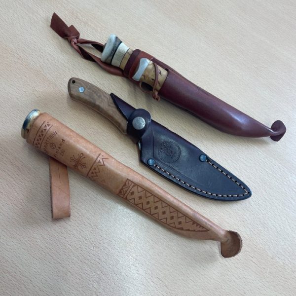 4084A Marttiini Sheath knife & Wood Jewel Survival Knife & Nieto Roadrunner