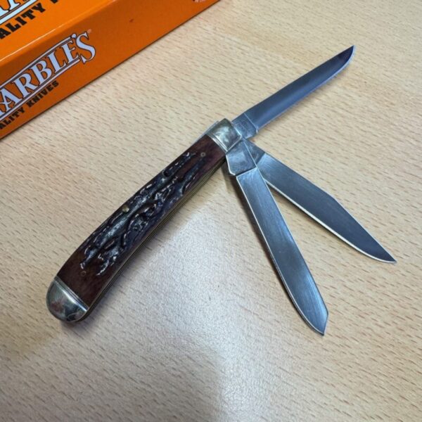 Marbles MR106 Three Blade Trapper Stag Bone Knife - Image 2