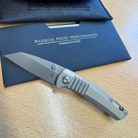 Kizer Silver Linerlock Orange