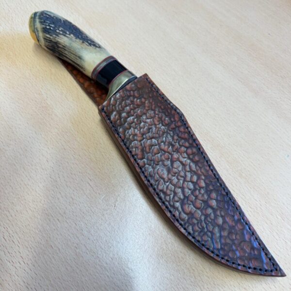 Damascus Bowie Antler & Brass - Image 4