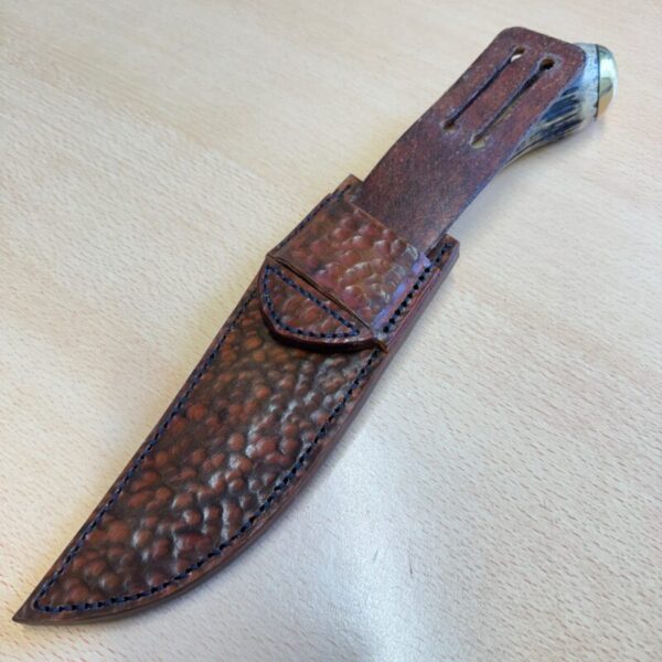 Damascus Bowie Antler & Brass - Image 3