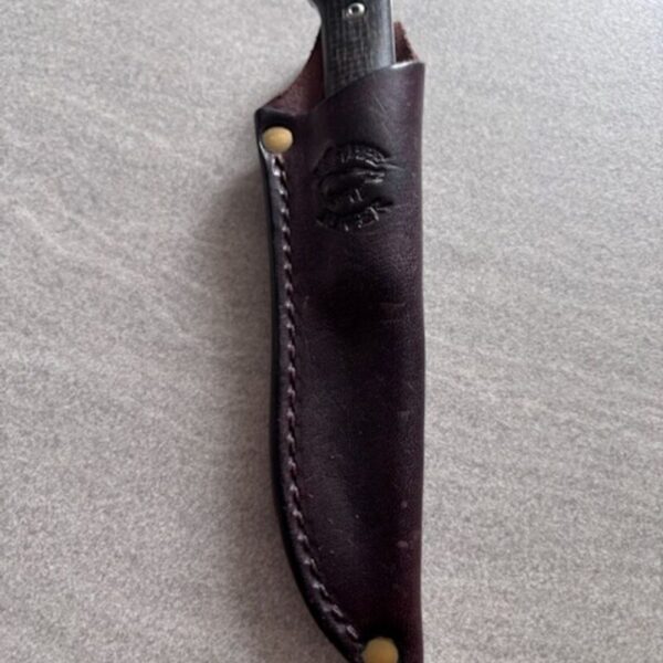 White River Knives Small Game Knife Black Burlap Micarta hunting knife, Owen Baker Jr. design - Image 3