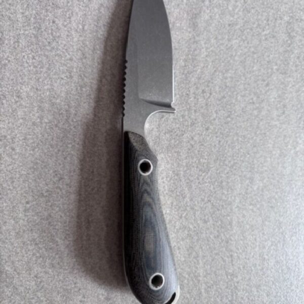 White River Knives M1 Caper Black OD Linen Micarta fixed knife, Kydex sheath - Image 4