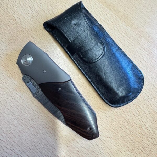Allen Elishewitz Anubis Damascus Blade Snakewood folder - Image 5