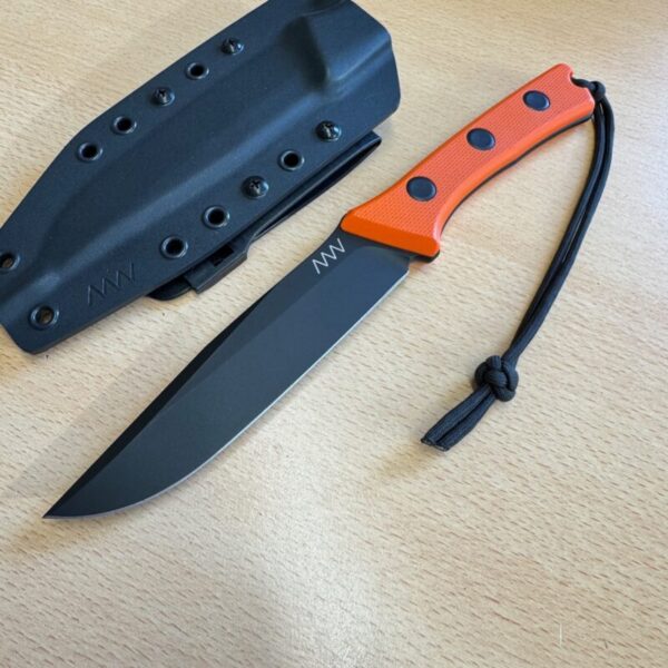 Acta Non Verba P300 Black Ceracote Blade And Orange Handle