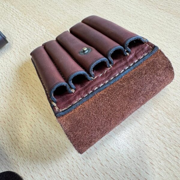 Two Leather Bullet Pouches suitable for .308 With Barrel Protector - Image 2